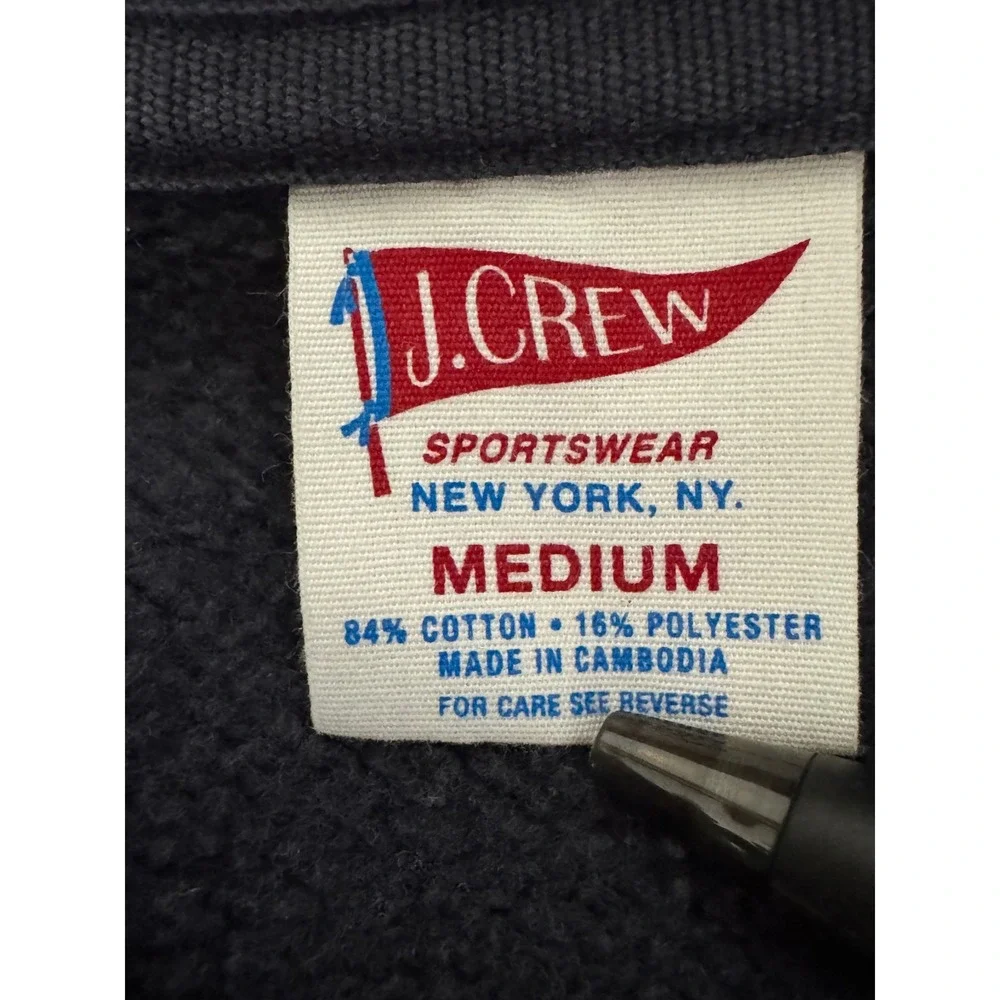 J. Crew Sportswear Mens Heritage Fleece Coach's Jacket Med. Blue